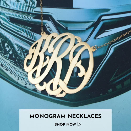 shop monogram necklaces