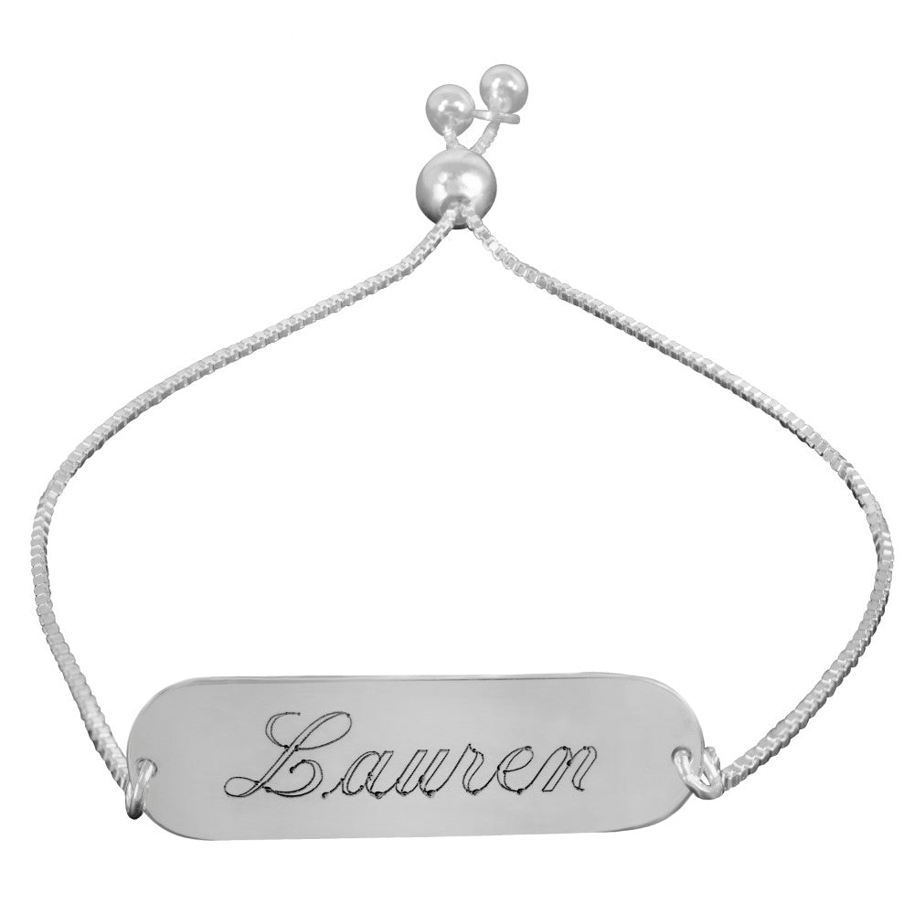 sterling silver personalized name bracelet engraved