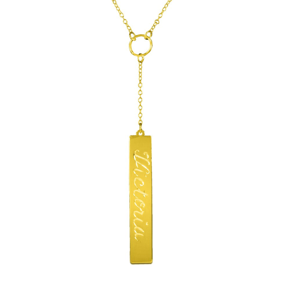 lariat gold plated sterling silver-plated sterling silver name necklace