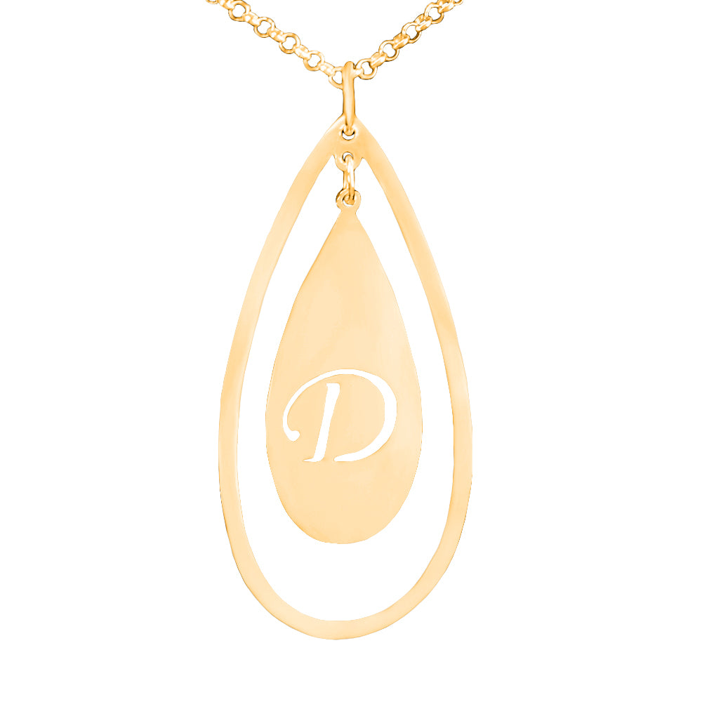 14K gold-plated sterling silver initial necklace