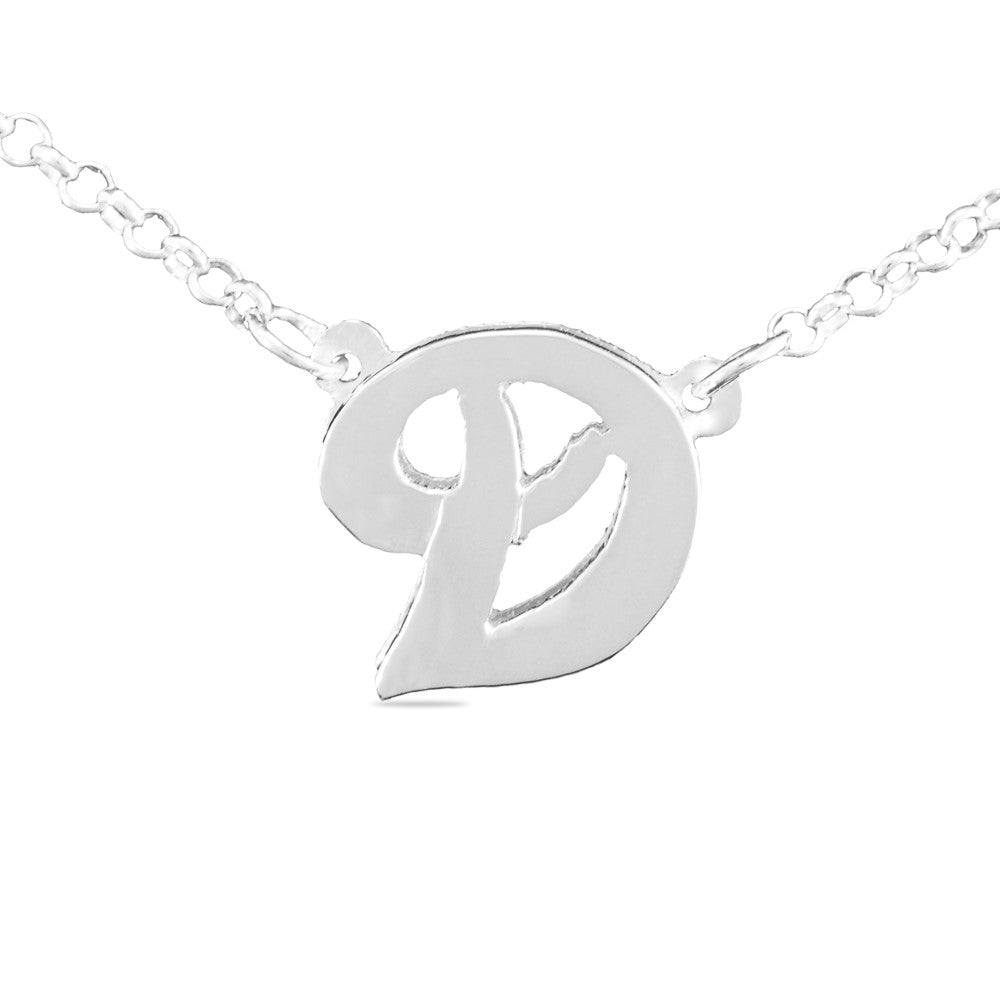3D sterling silver initial necklace