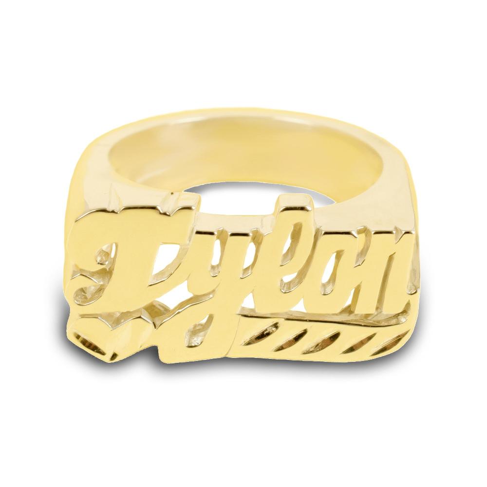 14K gold plated sterling silver -dynamic-personalized-name-ring