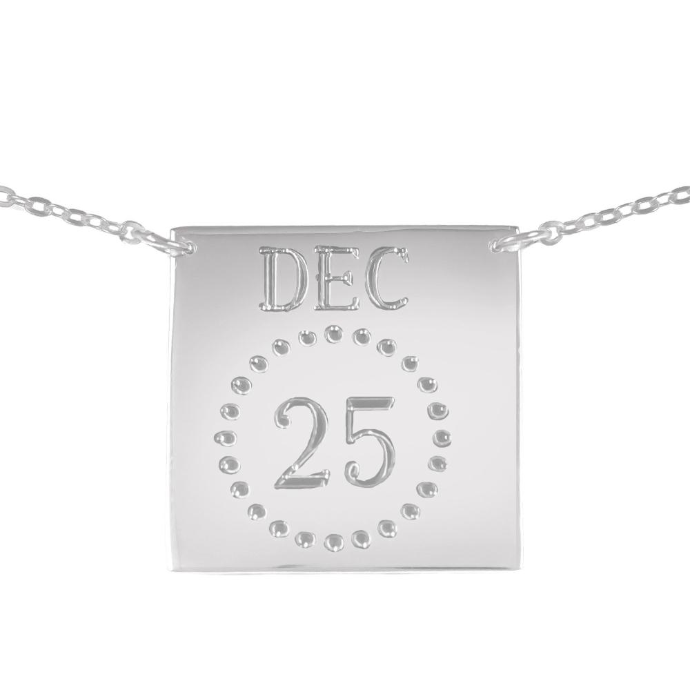 sterling silver calendar necklace