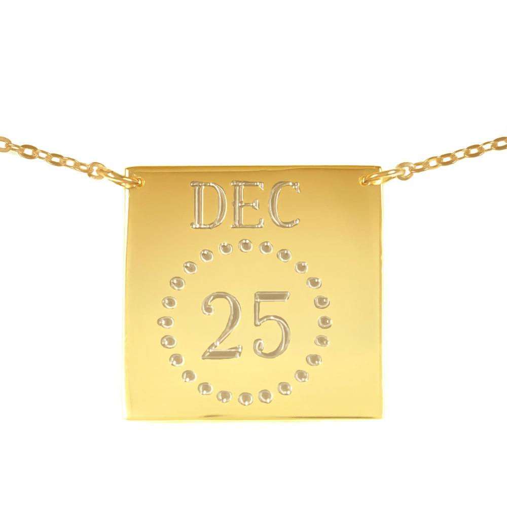 14K gold plated sterling silver-personalized-calendar-necklace
