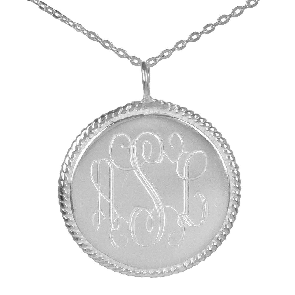 sterling silver rope accent pendant small