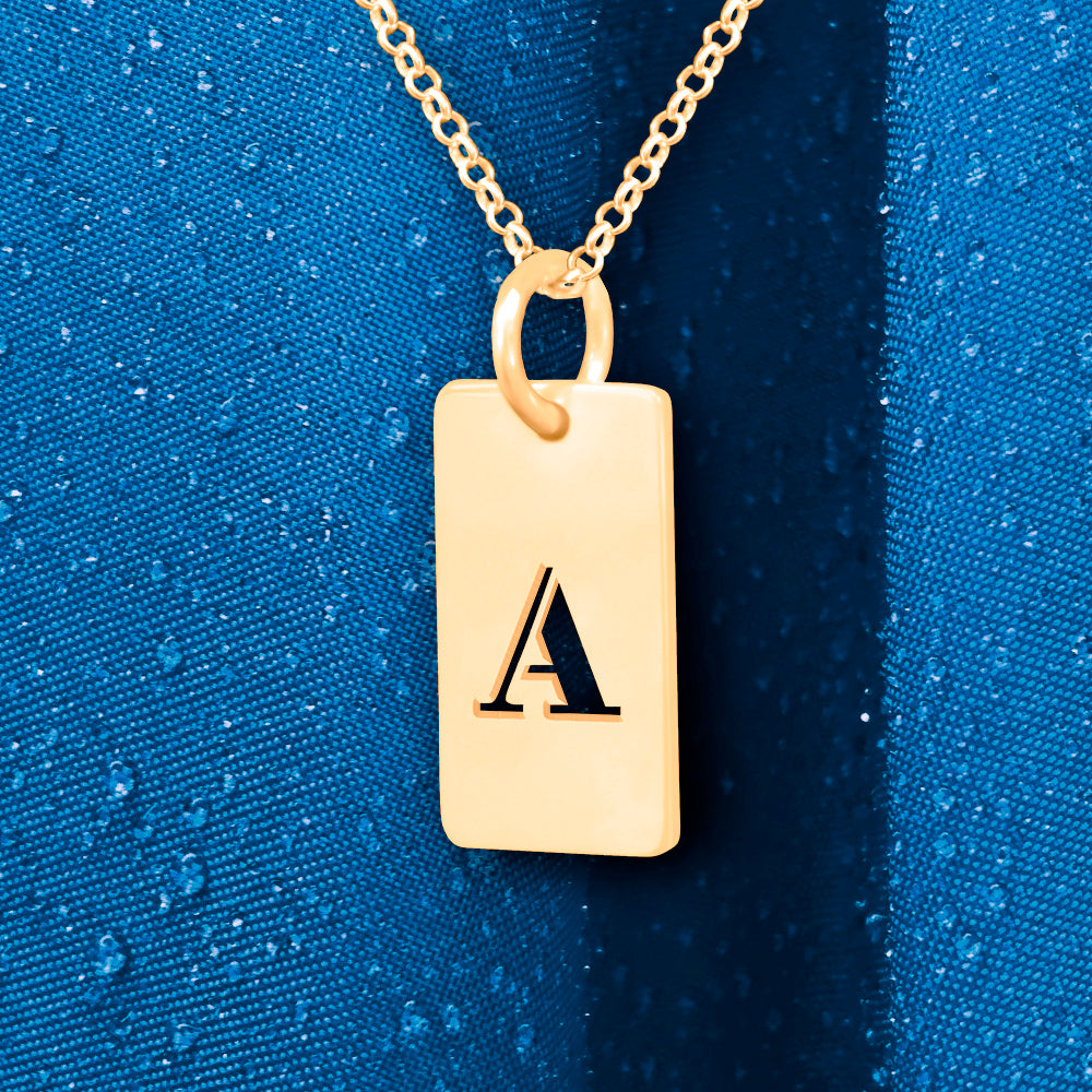 Personalized Tag Necklace with Initial