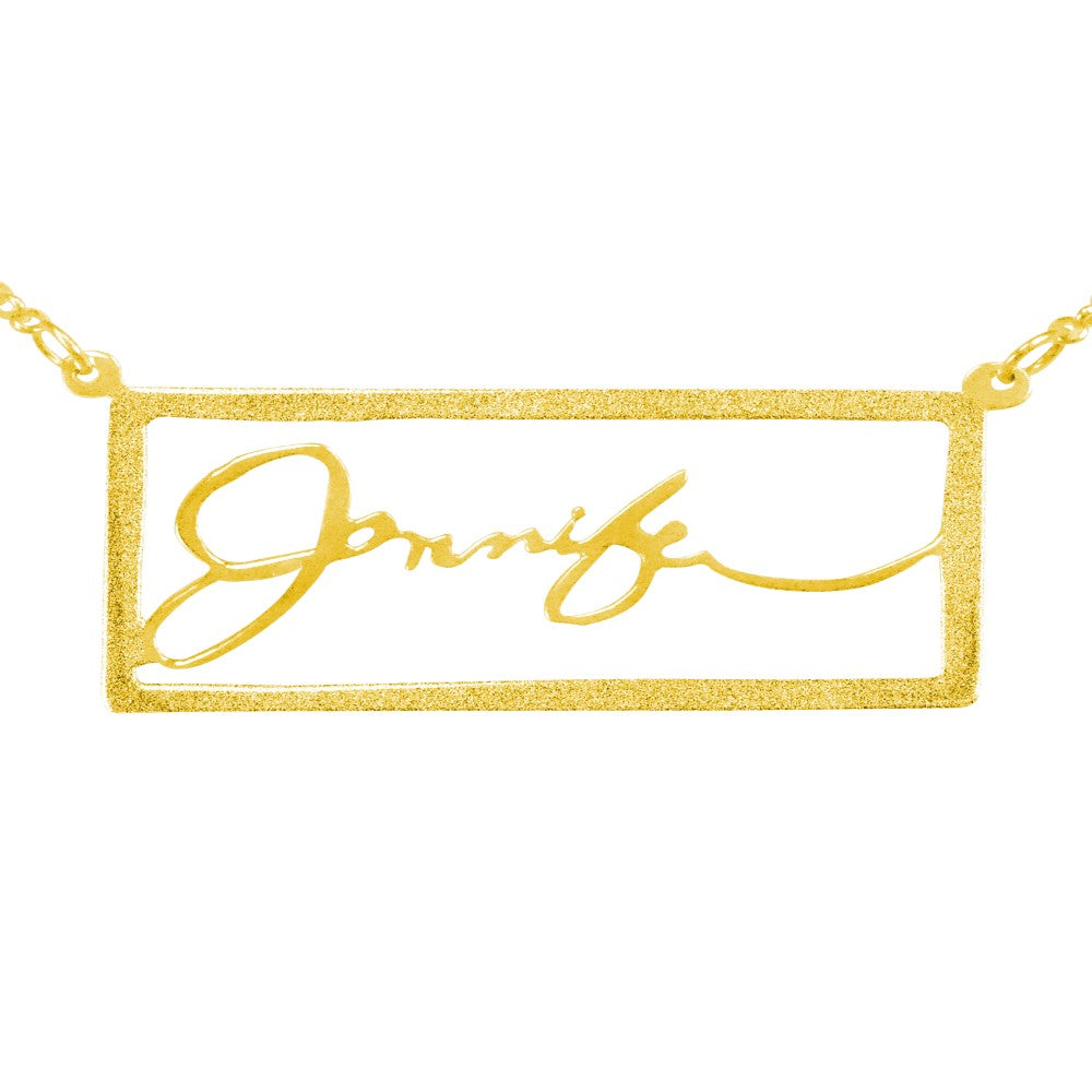 14K Gold Signature Name Necklace