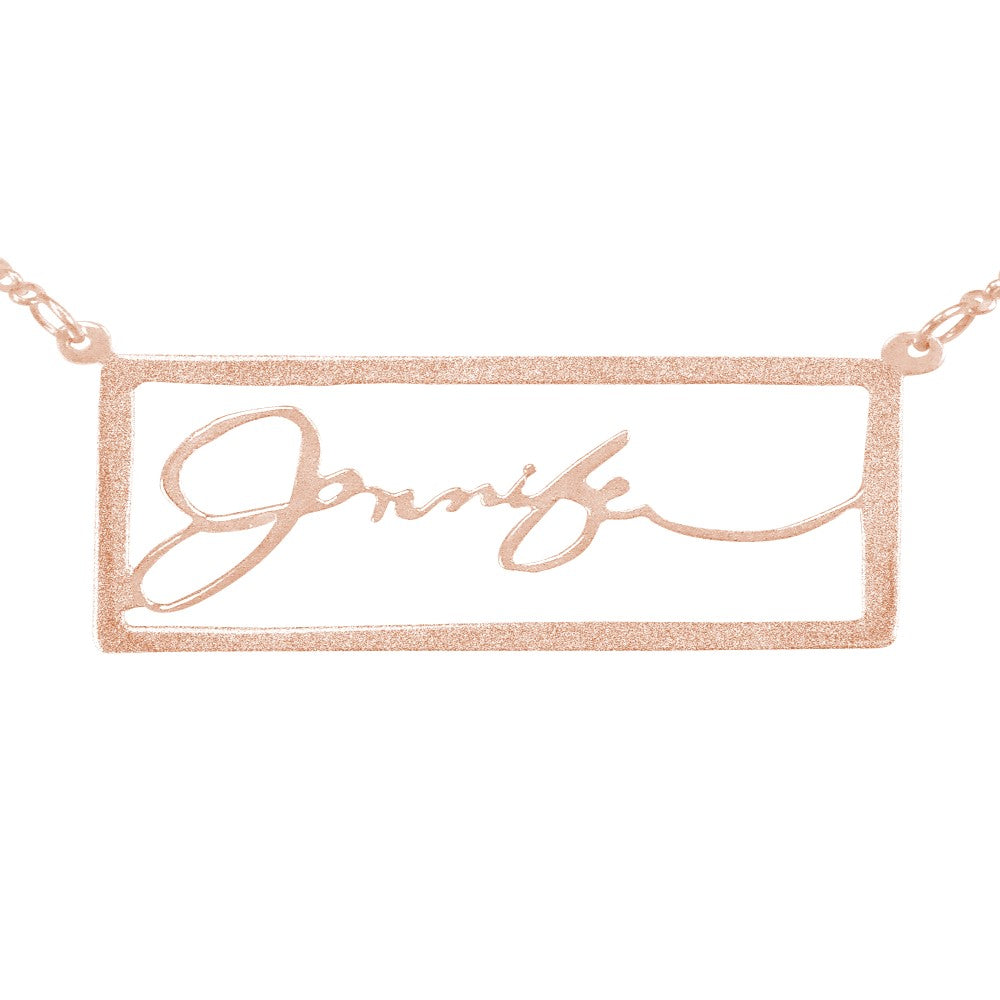 14K Rose Gold Signature Name Necklace