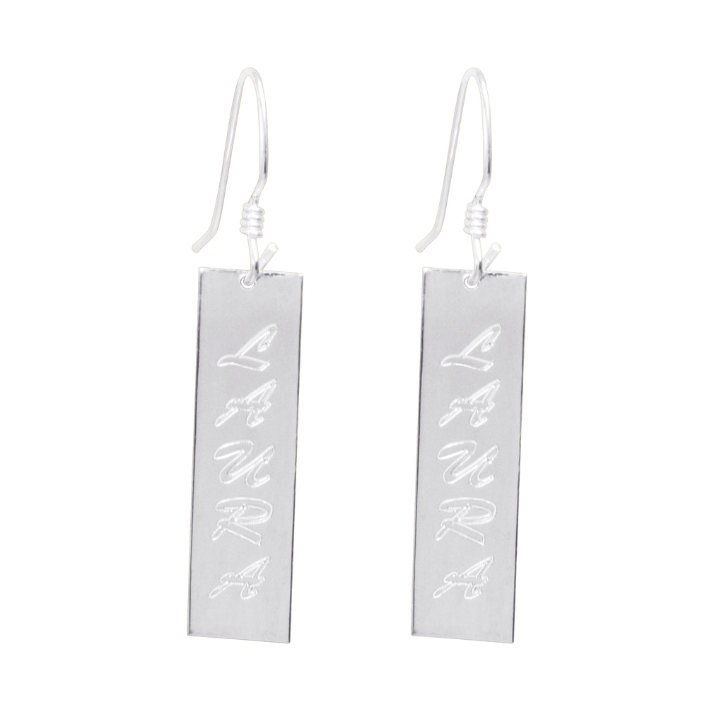 Personalized Earrings with Vertical Name