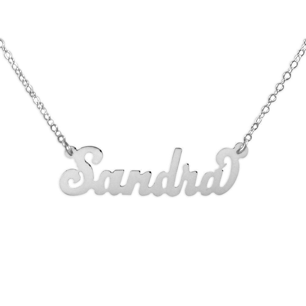 sterling silver carrie name necklace