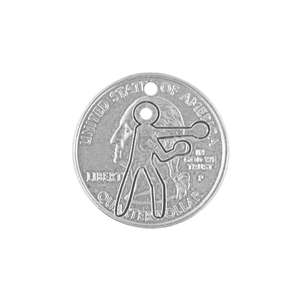 US Quarter Coin Cut-Out Boxer Necklace Pendant Mens Jewelry Stainless Chain