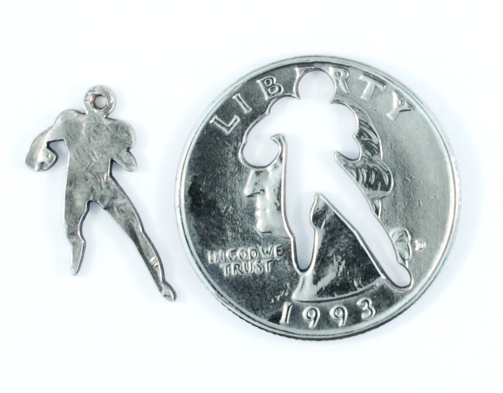 Coin Crafted  US Quarter Coin Cut-Out Football Pendant Mens Jewelry Stainless Chain