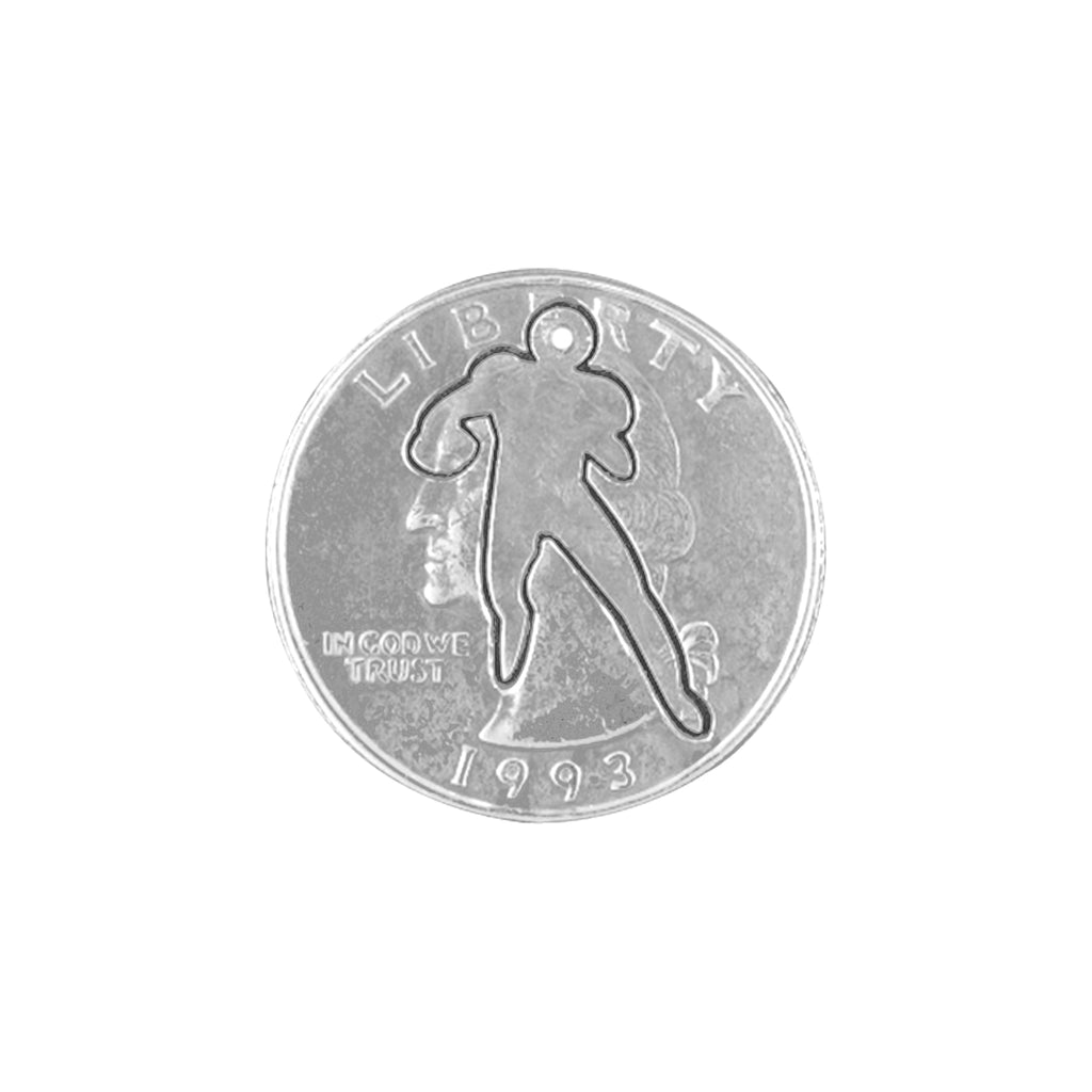 Coin Crafted  US Quarter Coin Cut-Out Football Pendant Mens Jewelry Stainless Chain