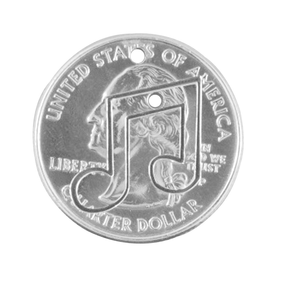 Coin Crafted  US Quarter Coin Cut-Out Musical Pendant Mens Jewelry Stainless Chain