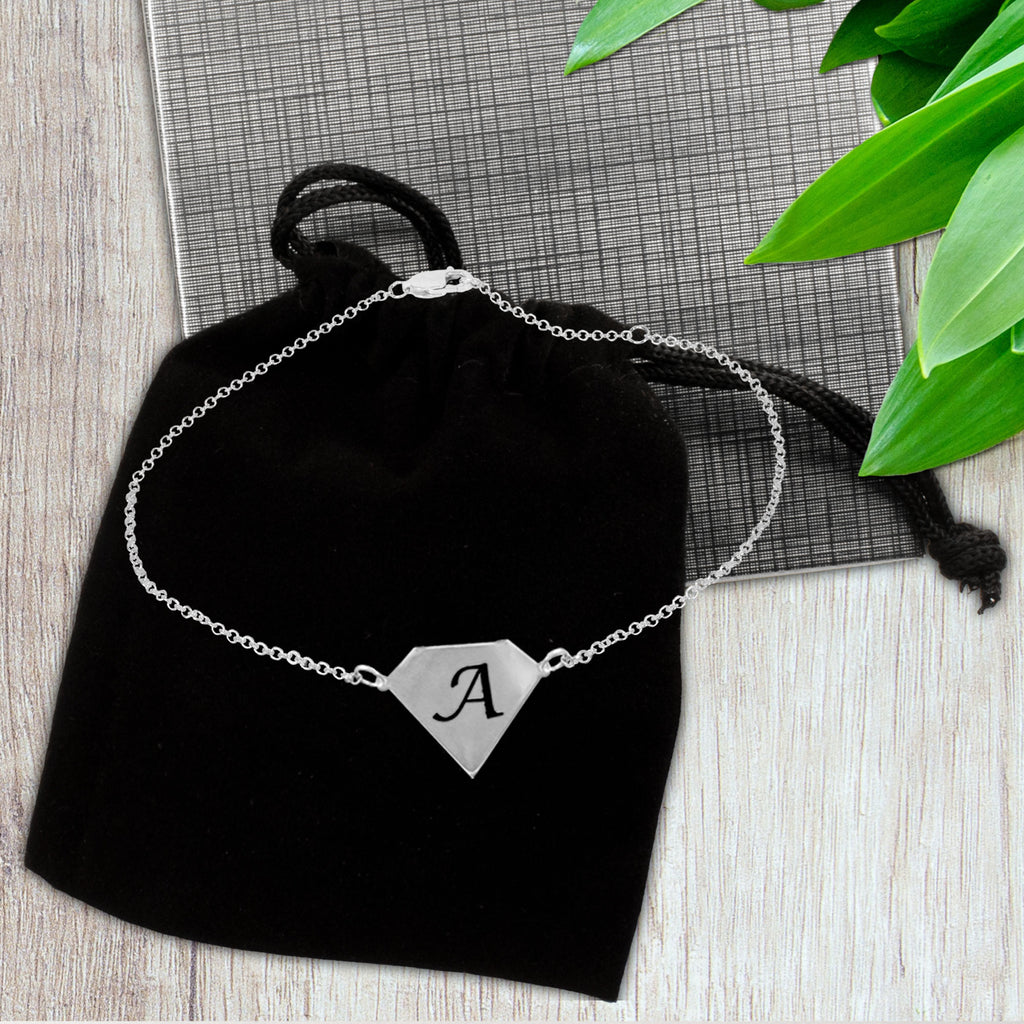 Diamond Shaped Initial Anklet
