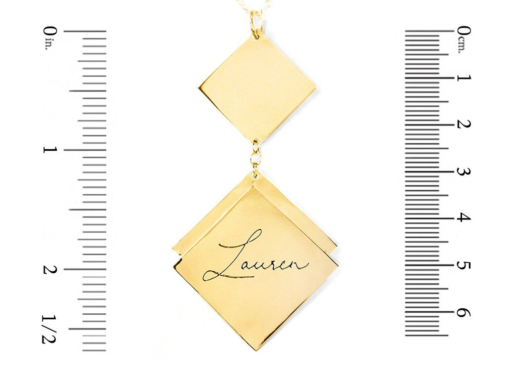 14K gold plated sterling silver name necklace measurement