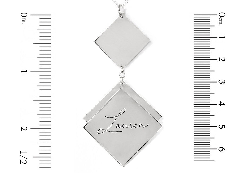 sterling silver name necklace measurement