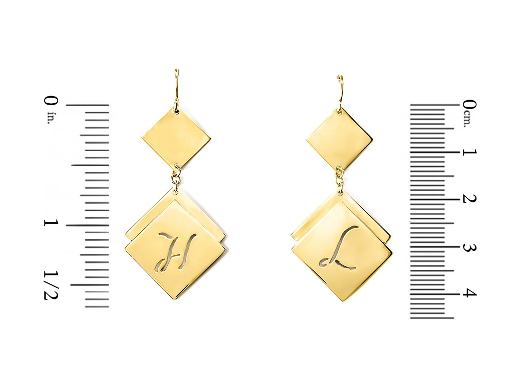 personalized 14K gold plated sterling silver earrings