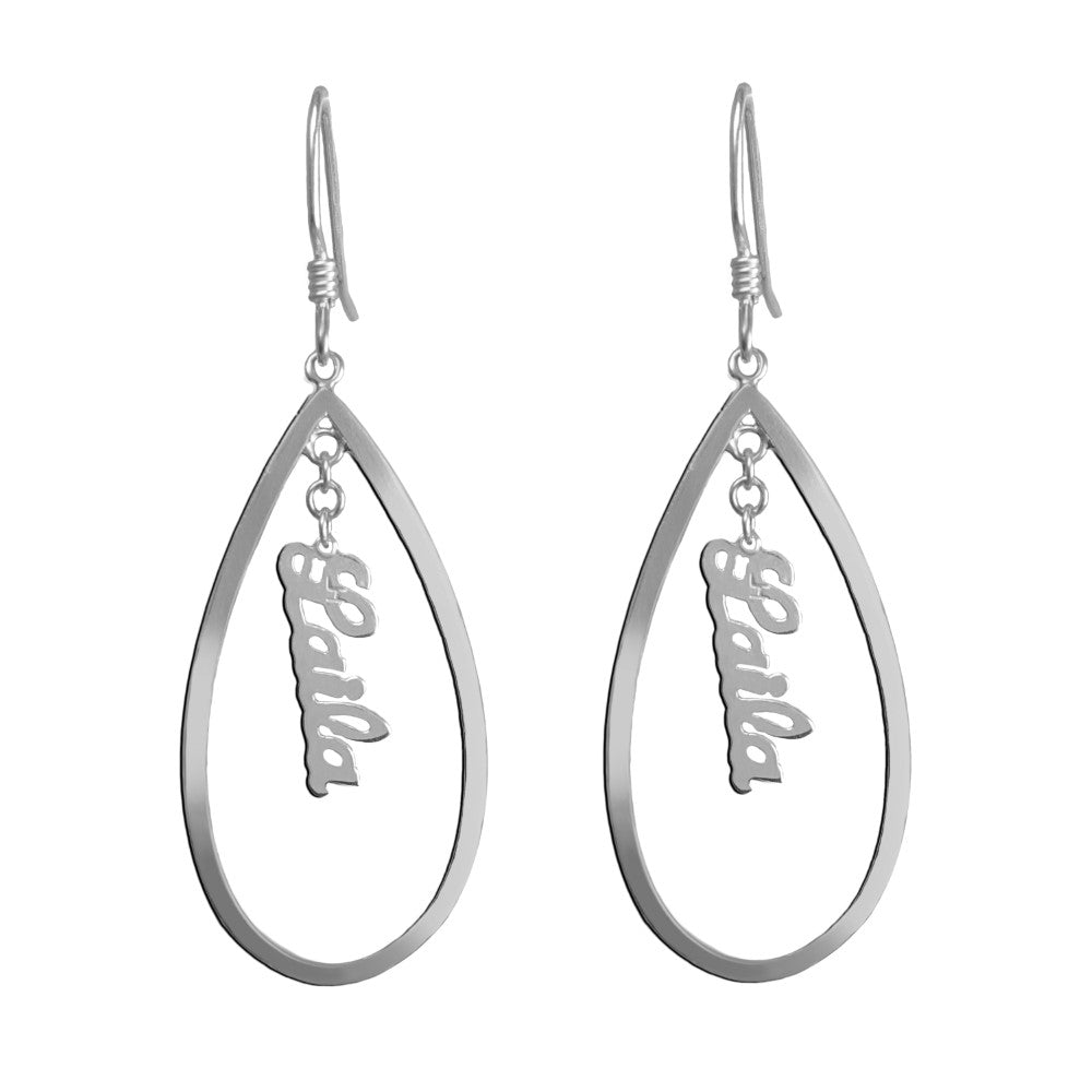 sterling silver personalized name earrings