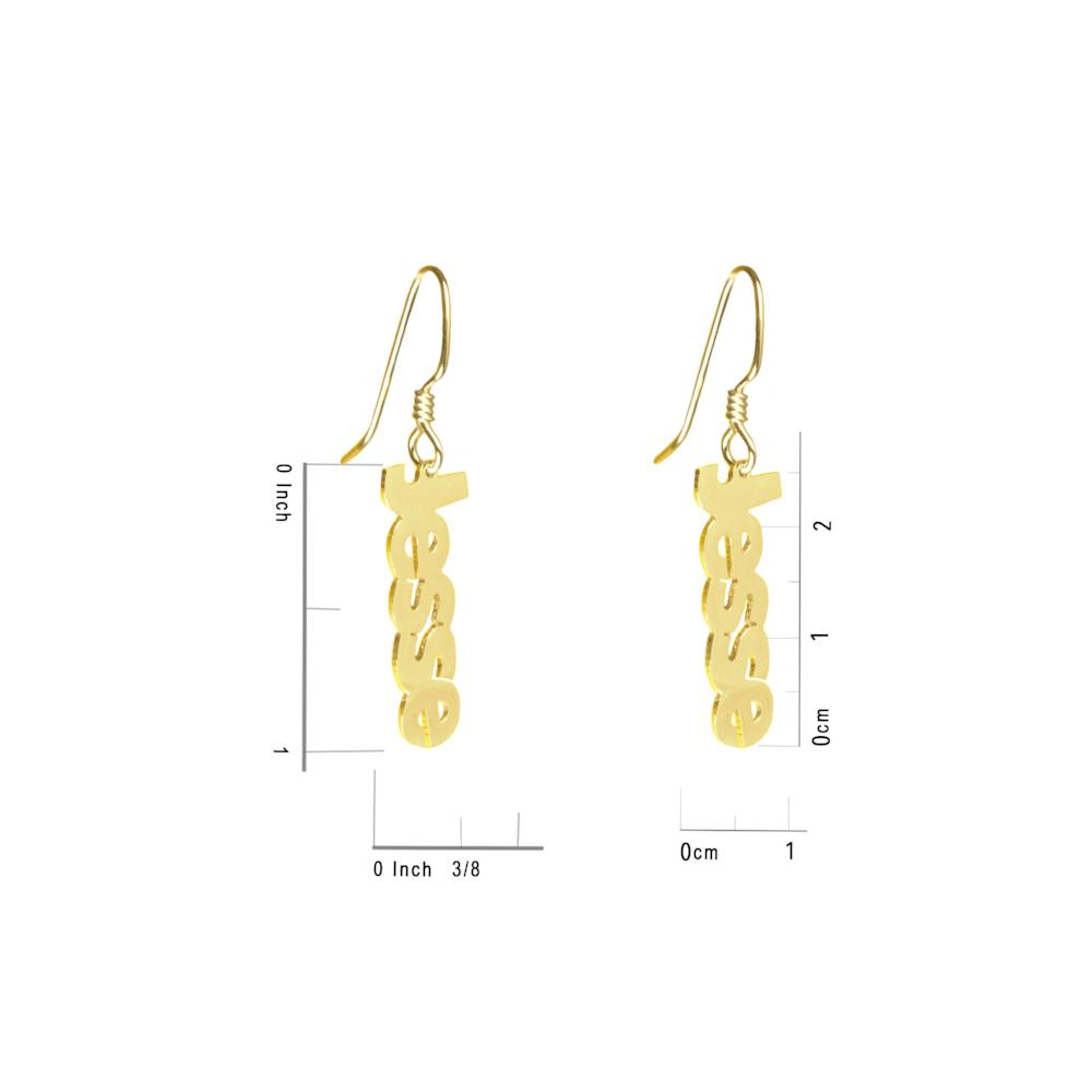 14K gold plated sterling silver-block-name-open-drop-earring