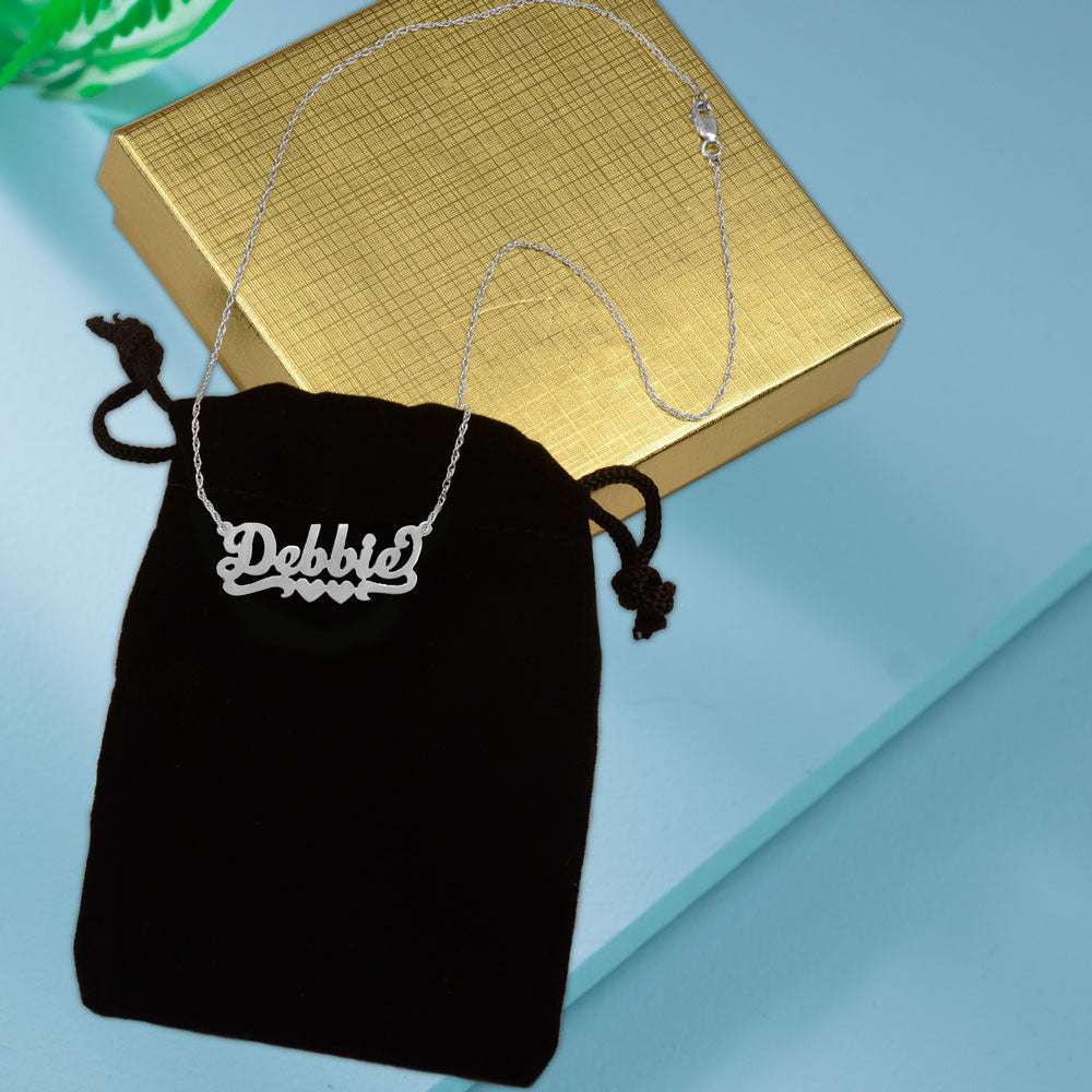Heart Script Name Necklace