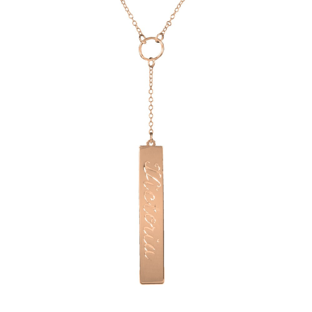 lariat 14K rose gold plated sterling silver-plated sterling silver name necklace