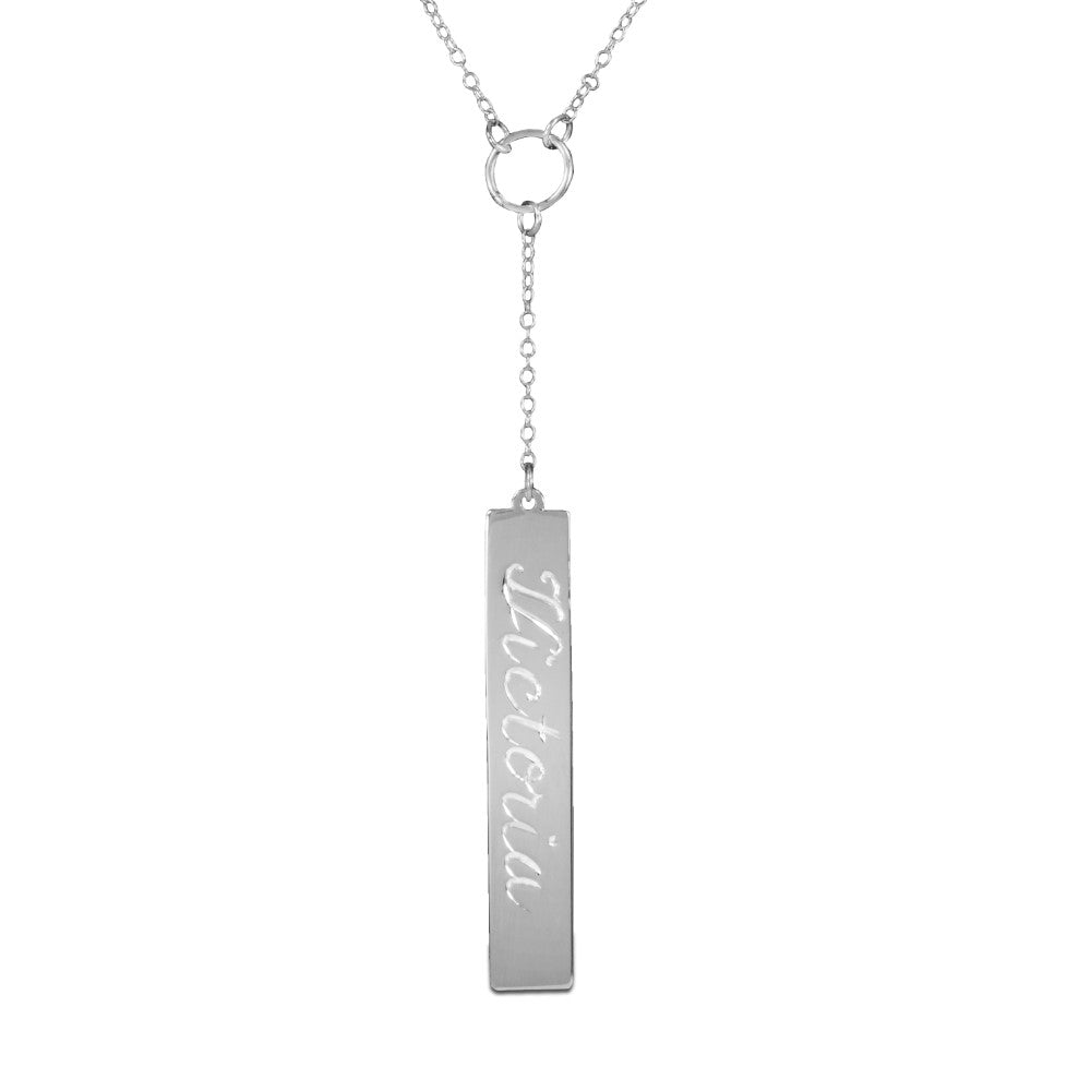 lariat sterling silver name necklace