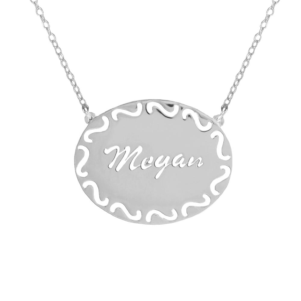 sterling silver frame-name-necklace