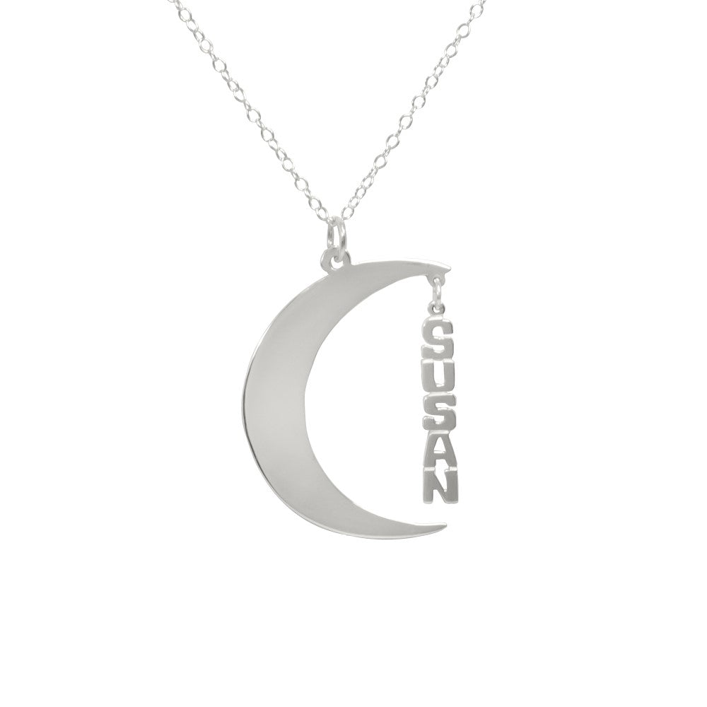 Crescent Moon Name Necklace