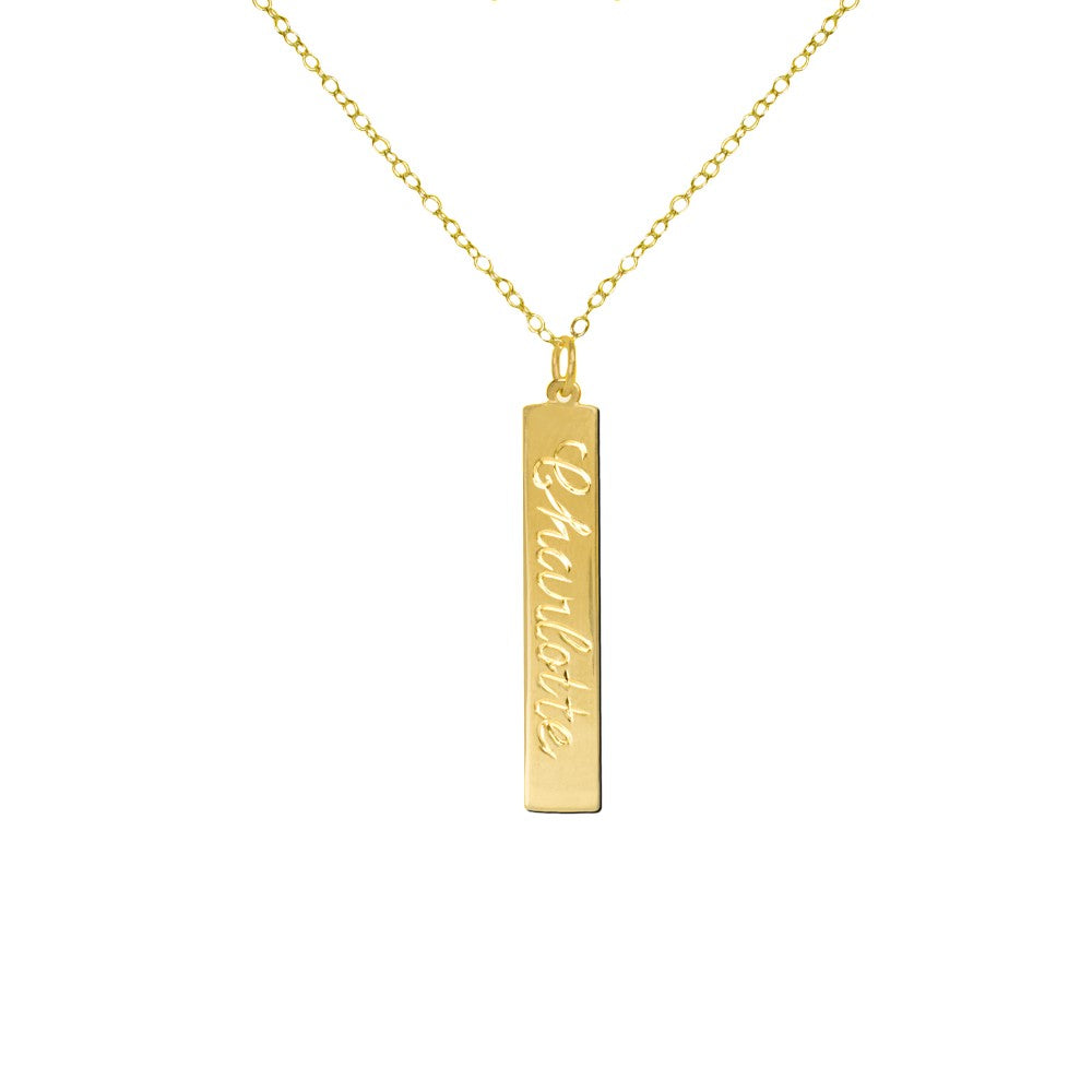 Personalized Engraved Classic Bar Name Necklace