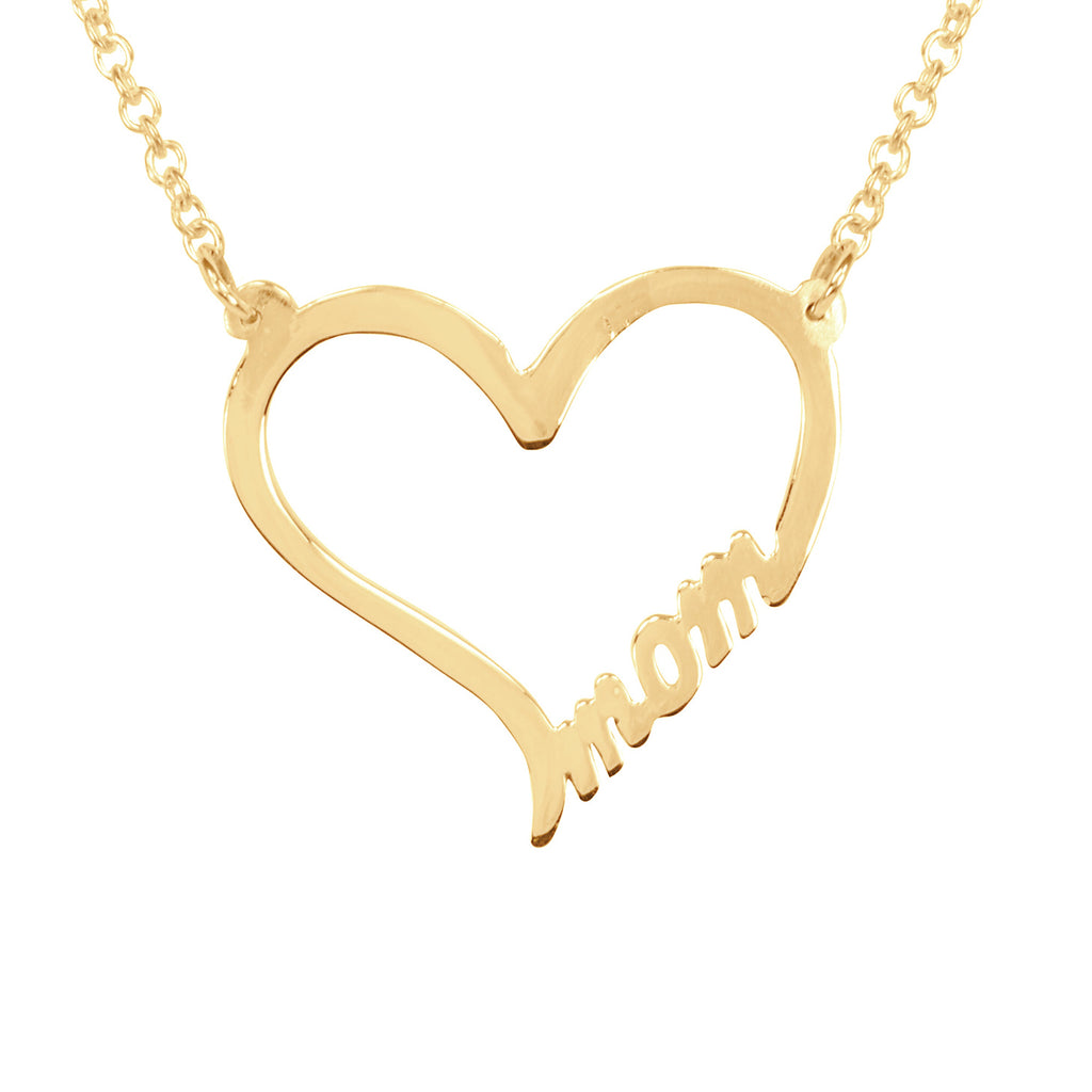 Tailored "MOM" Heart Necklace