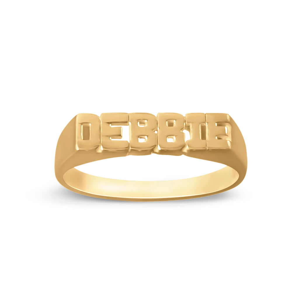 Petiet Name Ring with Block Letters