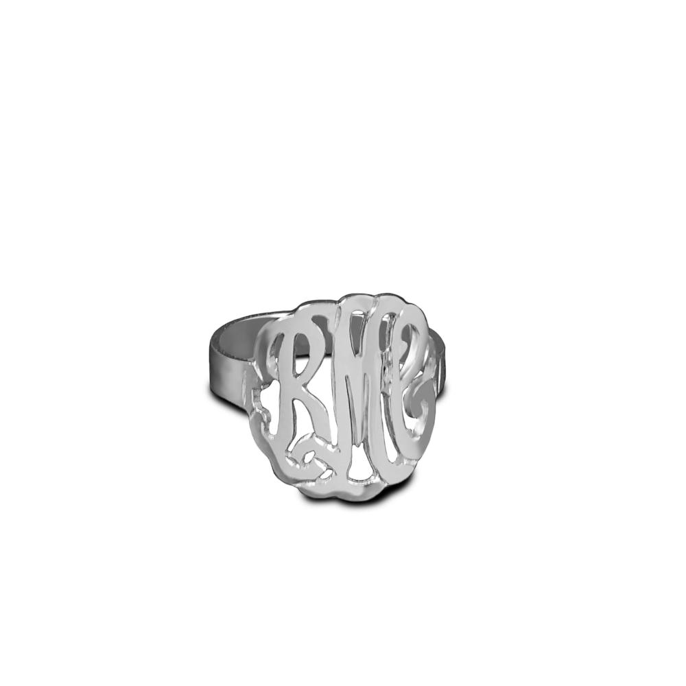sterling silver monogram ring
