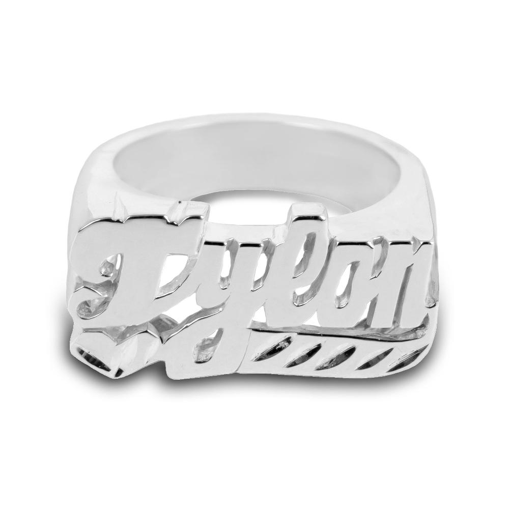 sterling silver dynamic personalized name ring