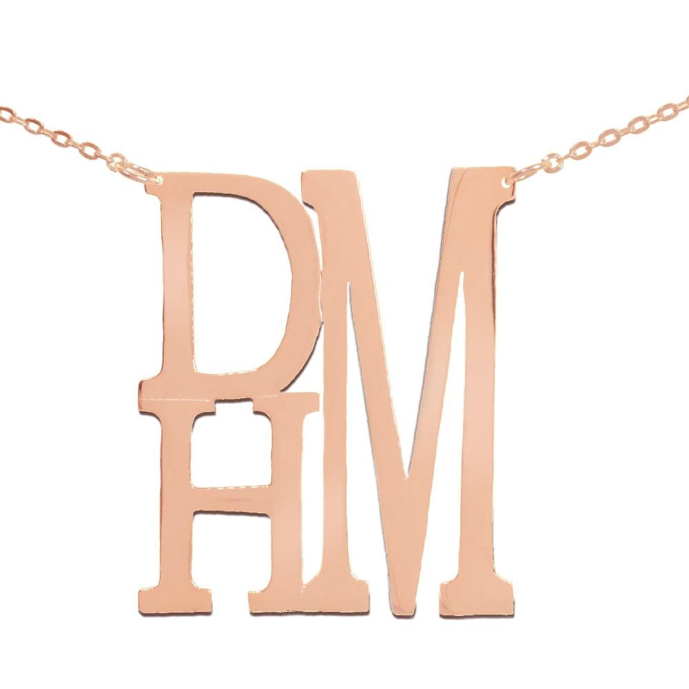 14K rose_gold plated sterling silver-stacked-monogram-necklace
