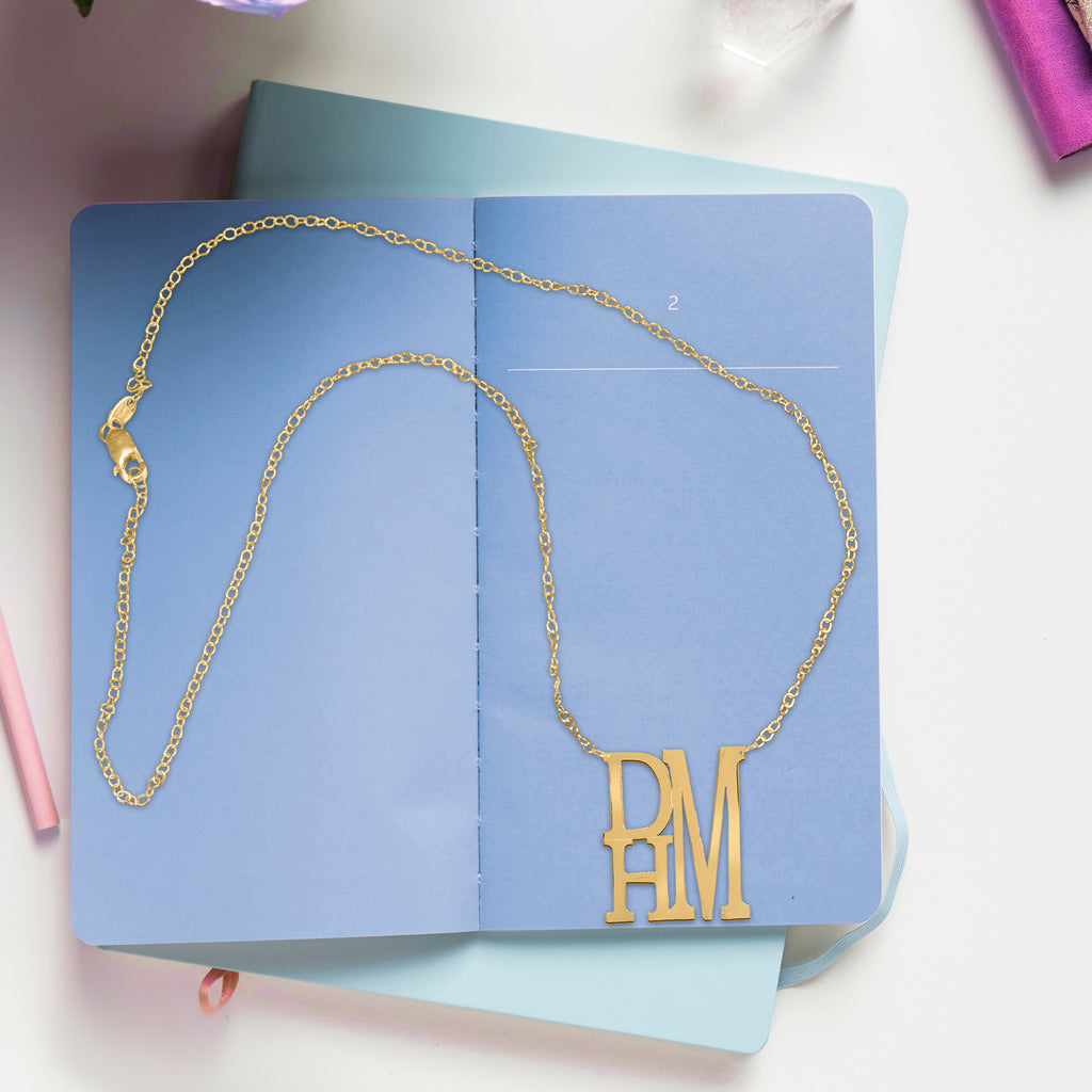 Stacked Initial Name Necklace