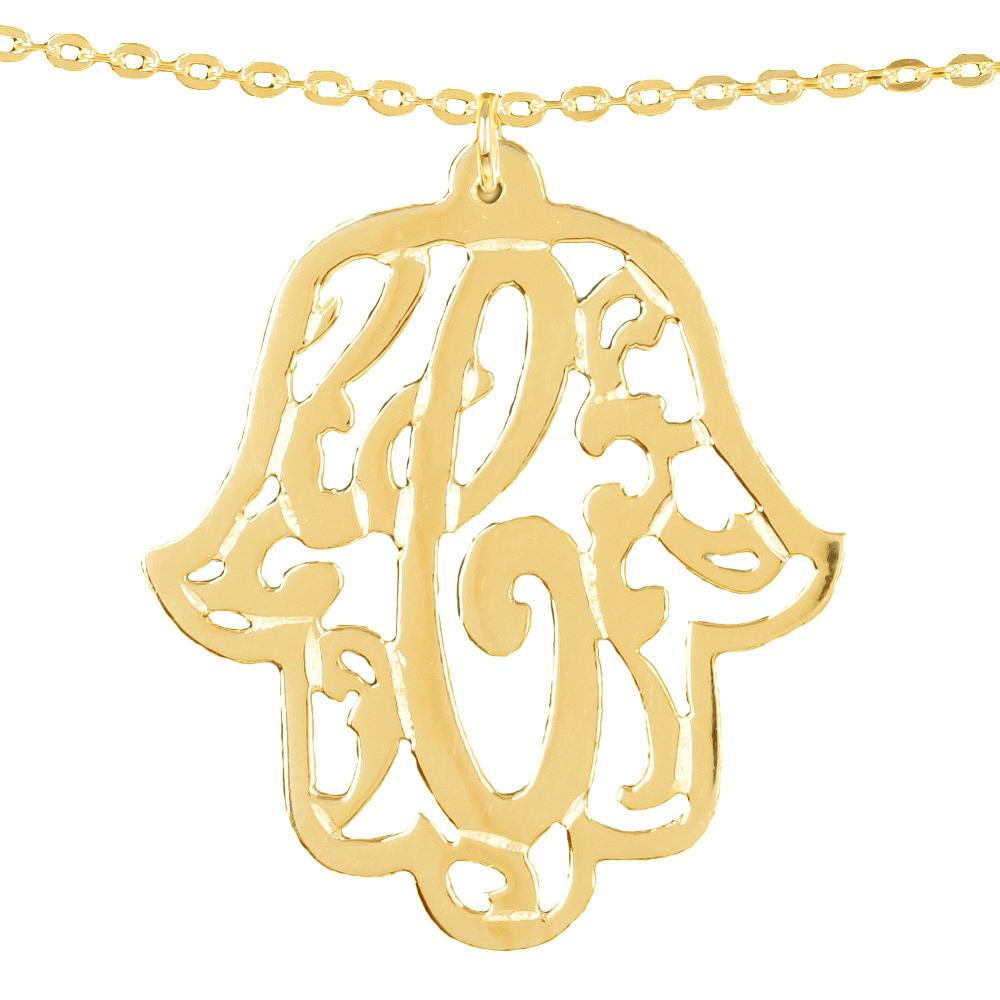 14K gold plated sterling silver Hamsa Necklace