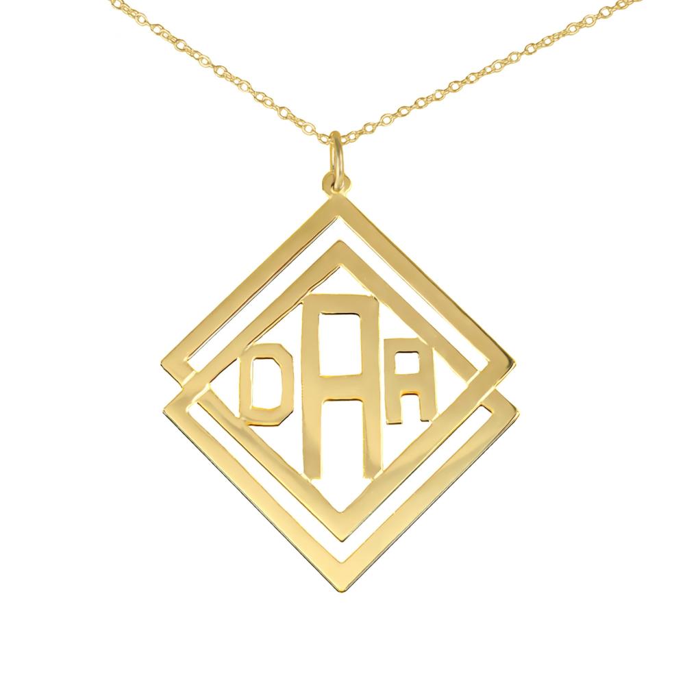 14K gold plated sterling silver-social-society-monogram-necklace