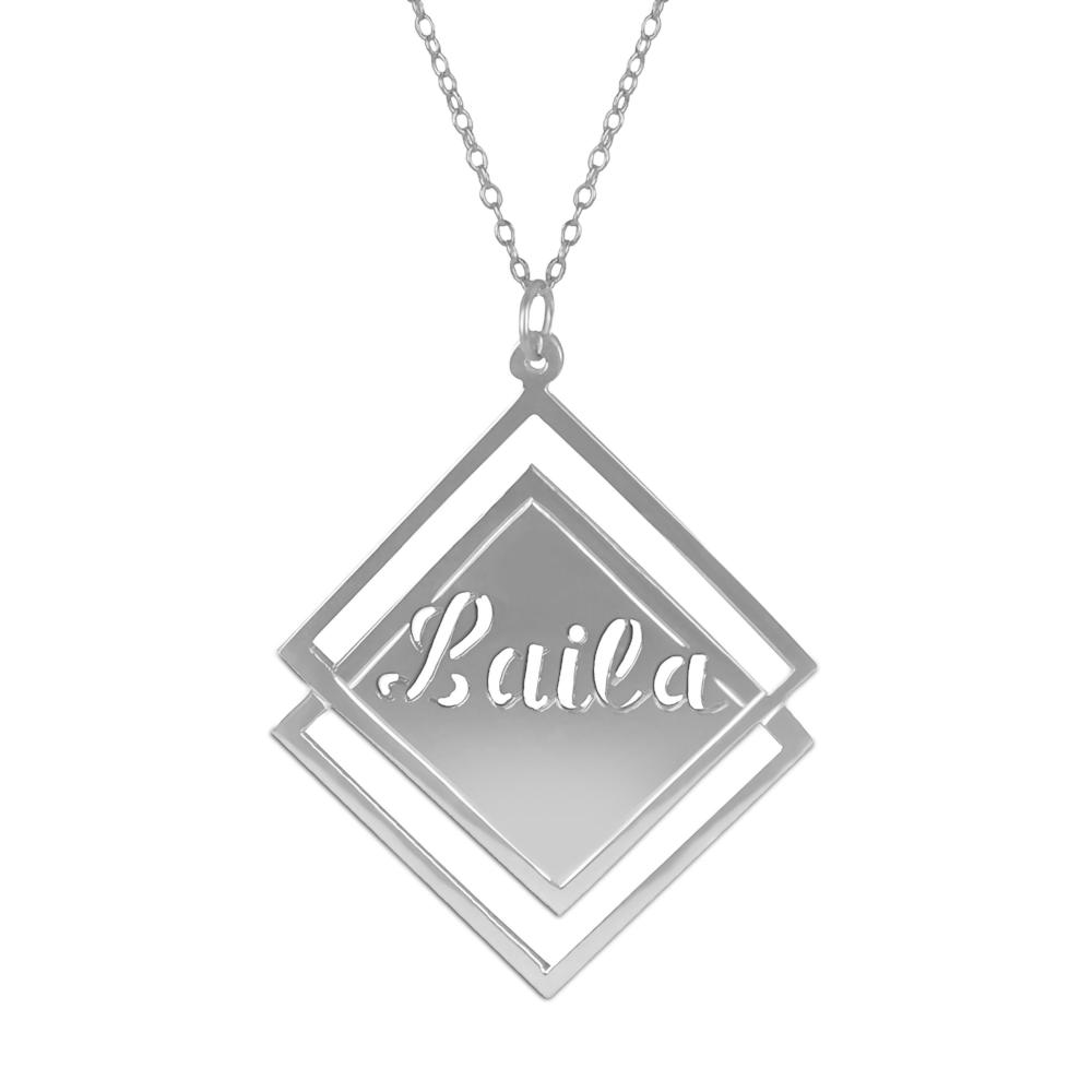 sterling silver society name necklace