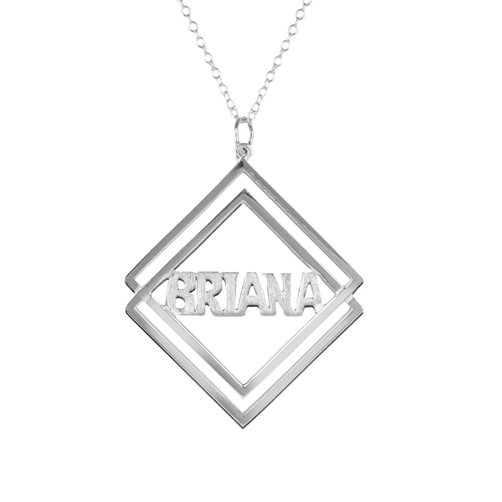 sterling silver society name necklace