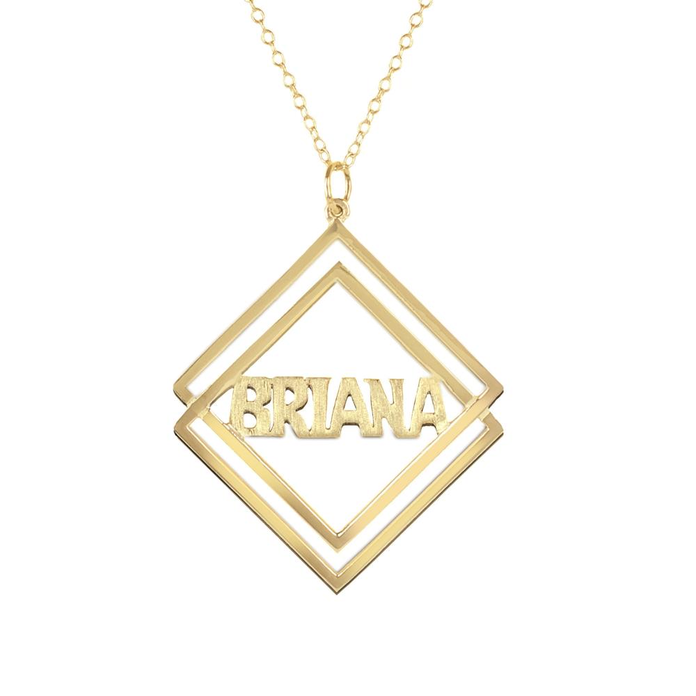 14K gold plated sterling silver-social-society-block-name-necklace