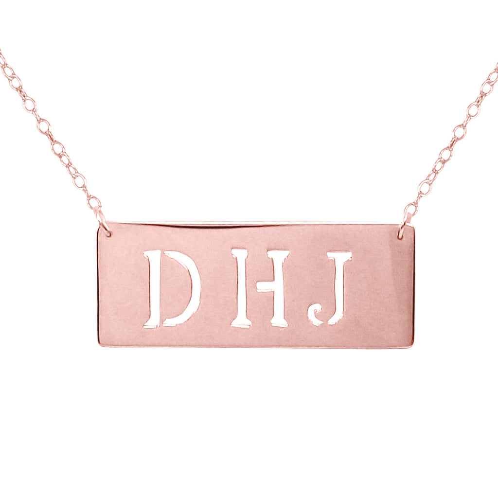 Handcrafted Personalized Bar Monogram Necklace