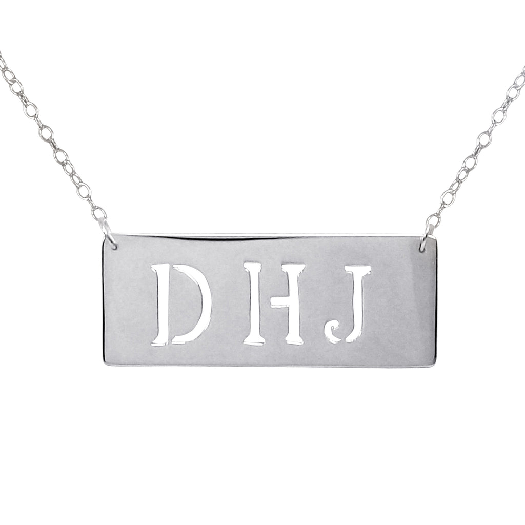 Handcrafted Personalized Bar Monogram Necklace