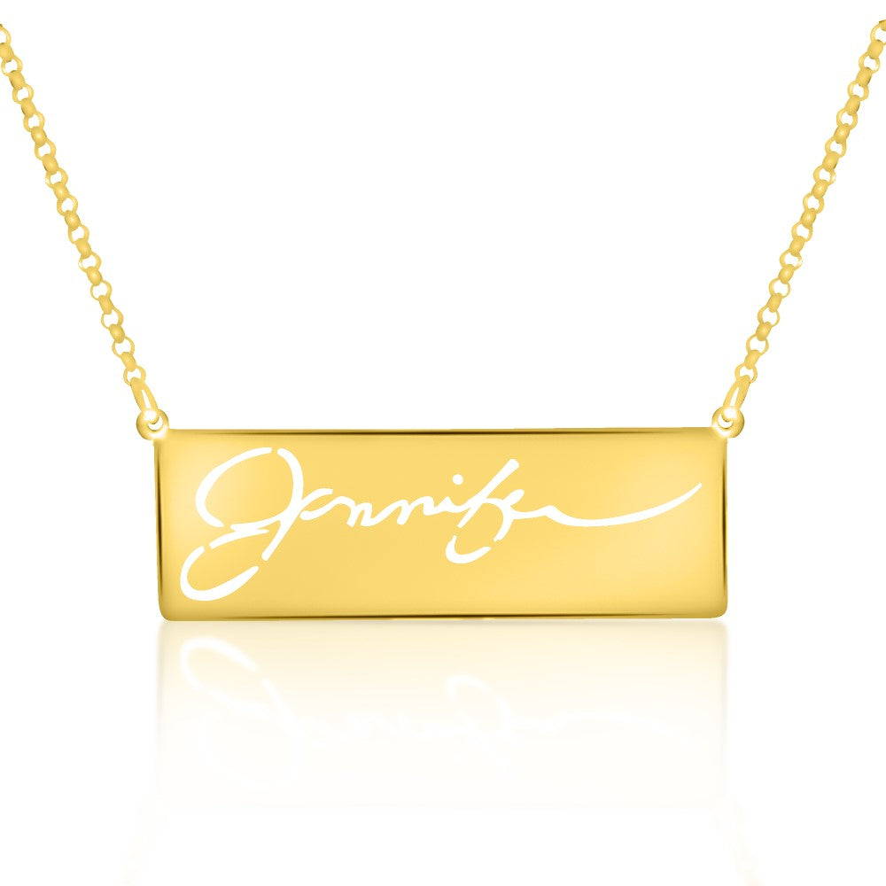 14K gold plated sterling silver signature handwritting name necklace