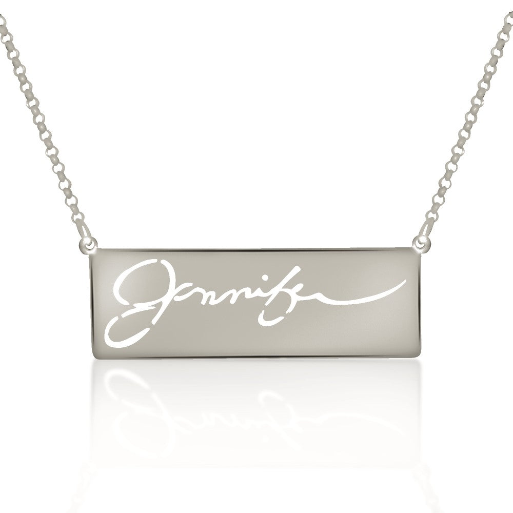 sterling silver signature handwritting name necklace