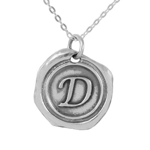 Silver Initial Wax Seal Necklace
