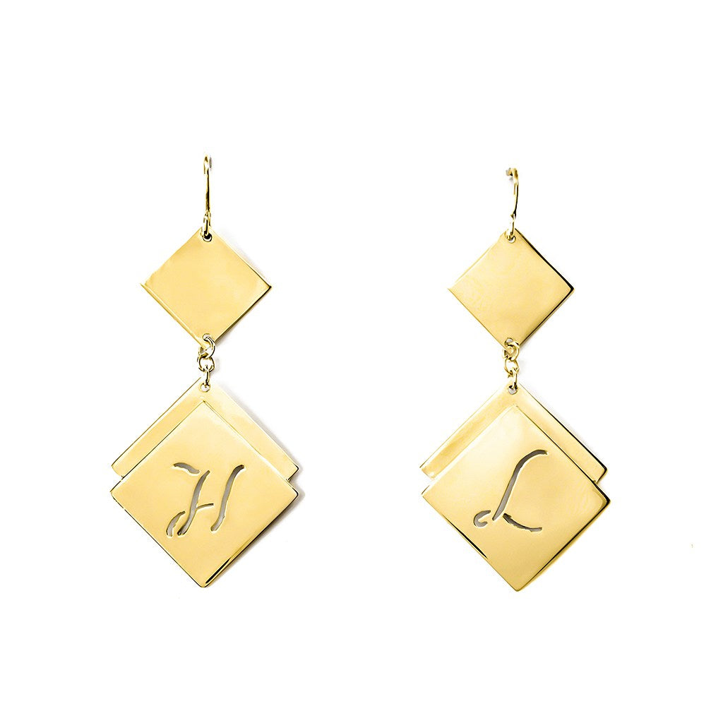 personalized 14K gold plated sterling silver earrings