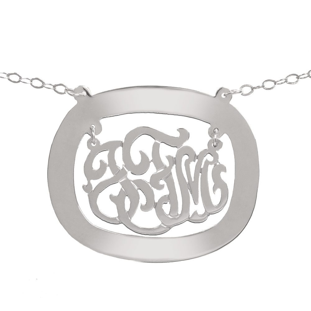 sterling silver monogram necklace