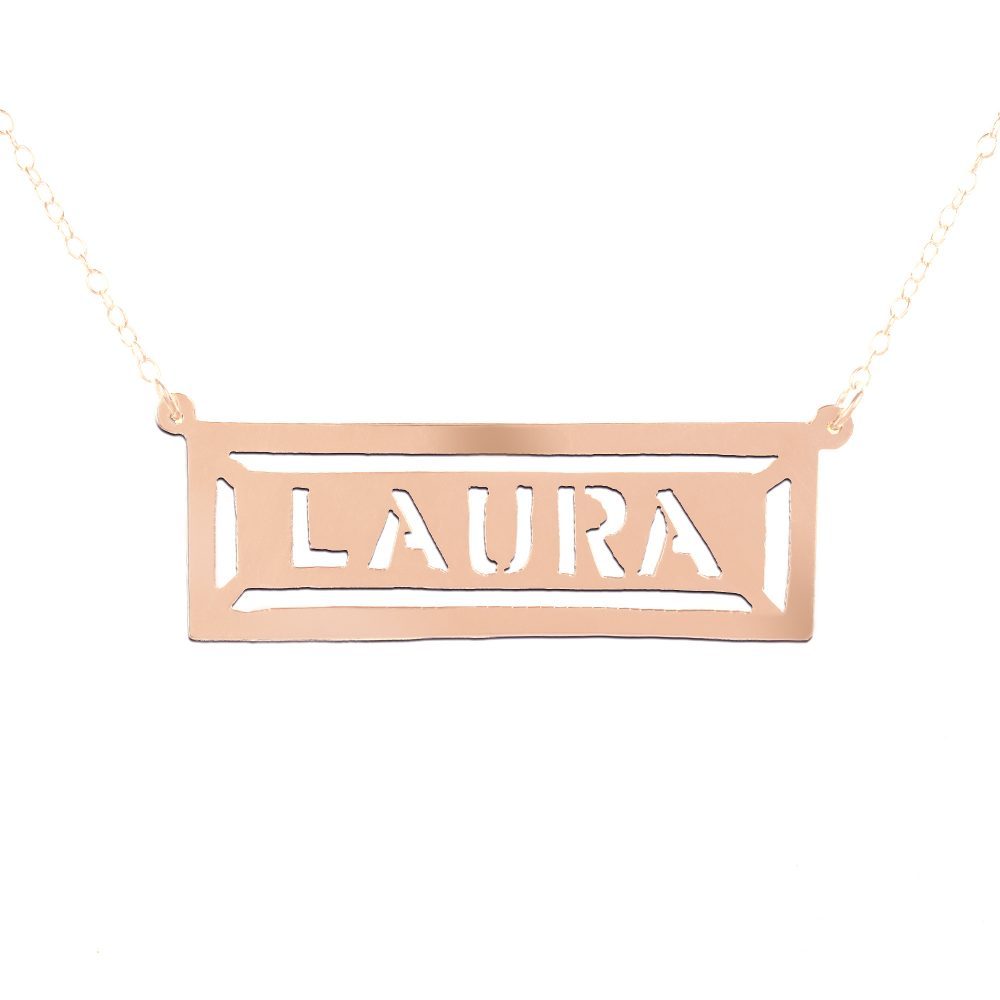 Framed Bar Name Necklace – HanaLaura